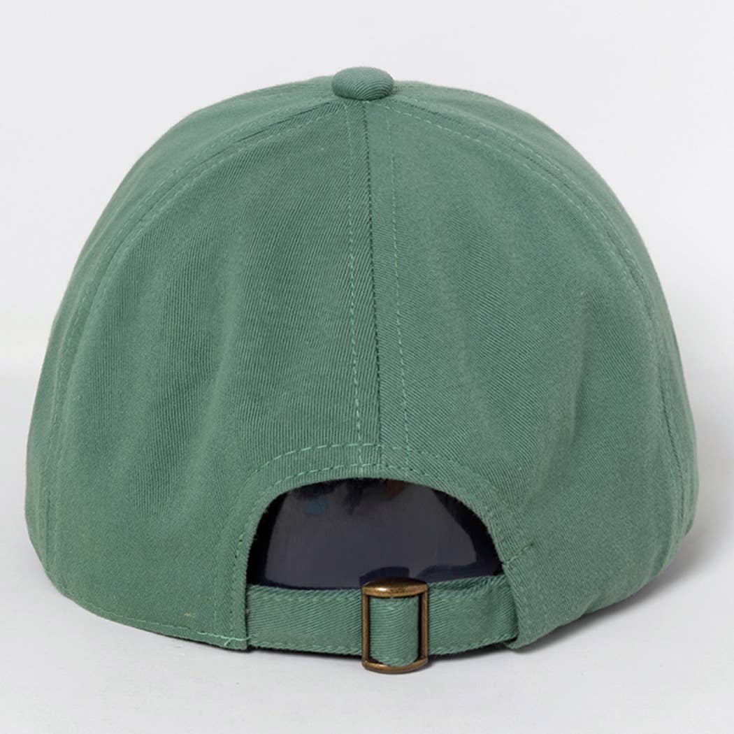 Fashion City - 3D BLESSED Embroidered Patch Cotton Baseball Cap: SAGE / One Size