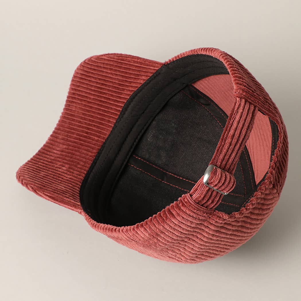 Fashion City - BLESSED 3D Embroidered Corduroy Baseball Cap: BROWN / One Size