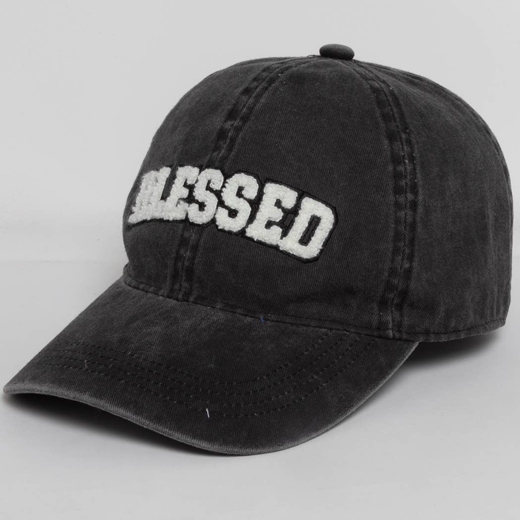 Fashion City - 3D BLESSED Embroidered Patch Cotton Baseball Cap: SAGE / One Size