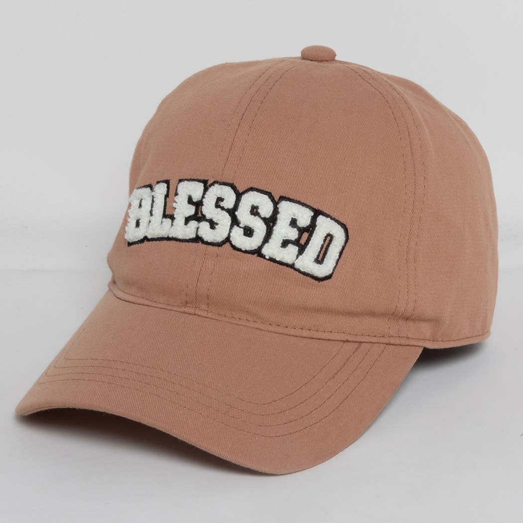 Fashion City - 3D BLESSED Embroidered Patch Cotton Baseball Cap: SAGE / One Size
