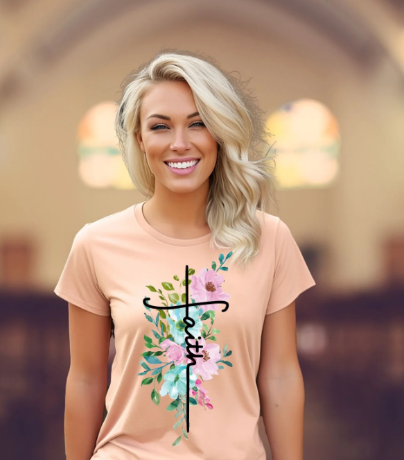 Sweet and Sassy Tees - Faith DTF or Sublimation Transfer : Adult 10.5 inches wide / DTF