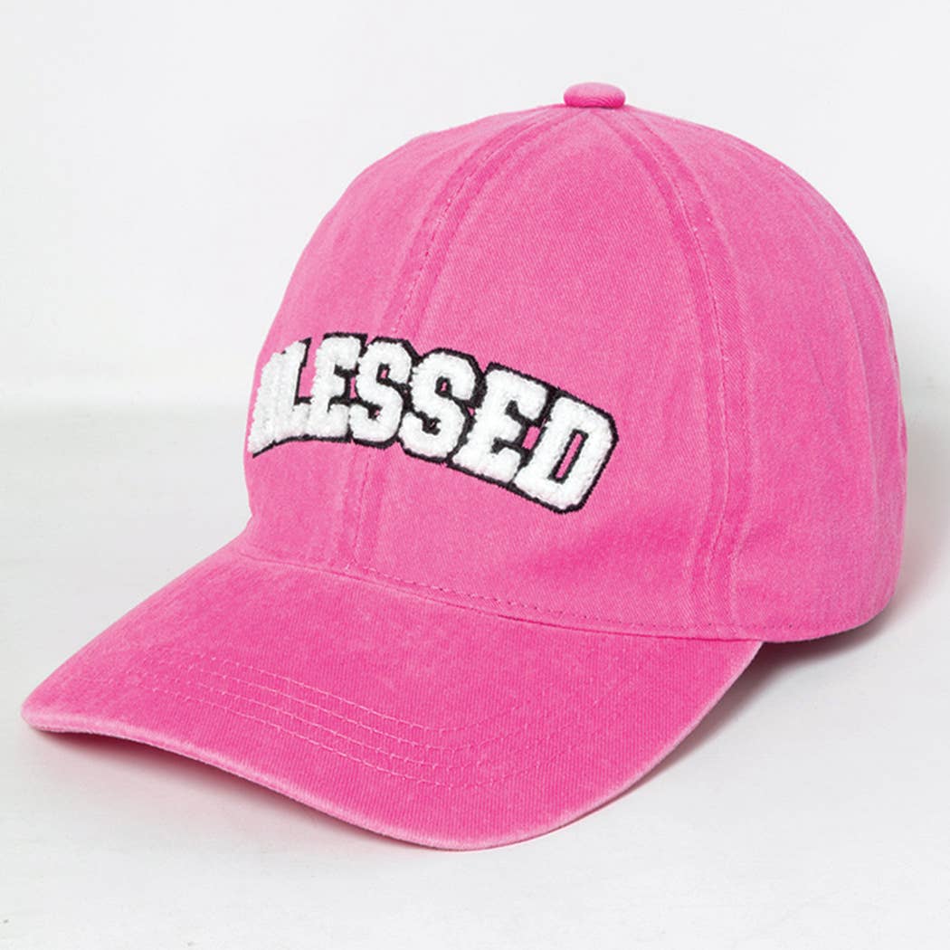 Fashion City - 3D BLESSED Embroidered Patch Cotton Baseball Cap: SAGE / One Size