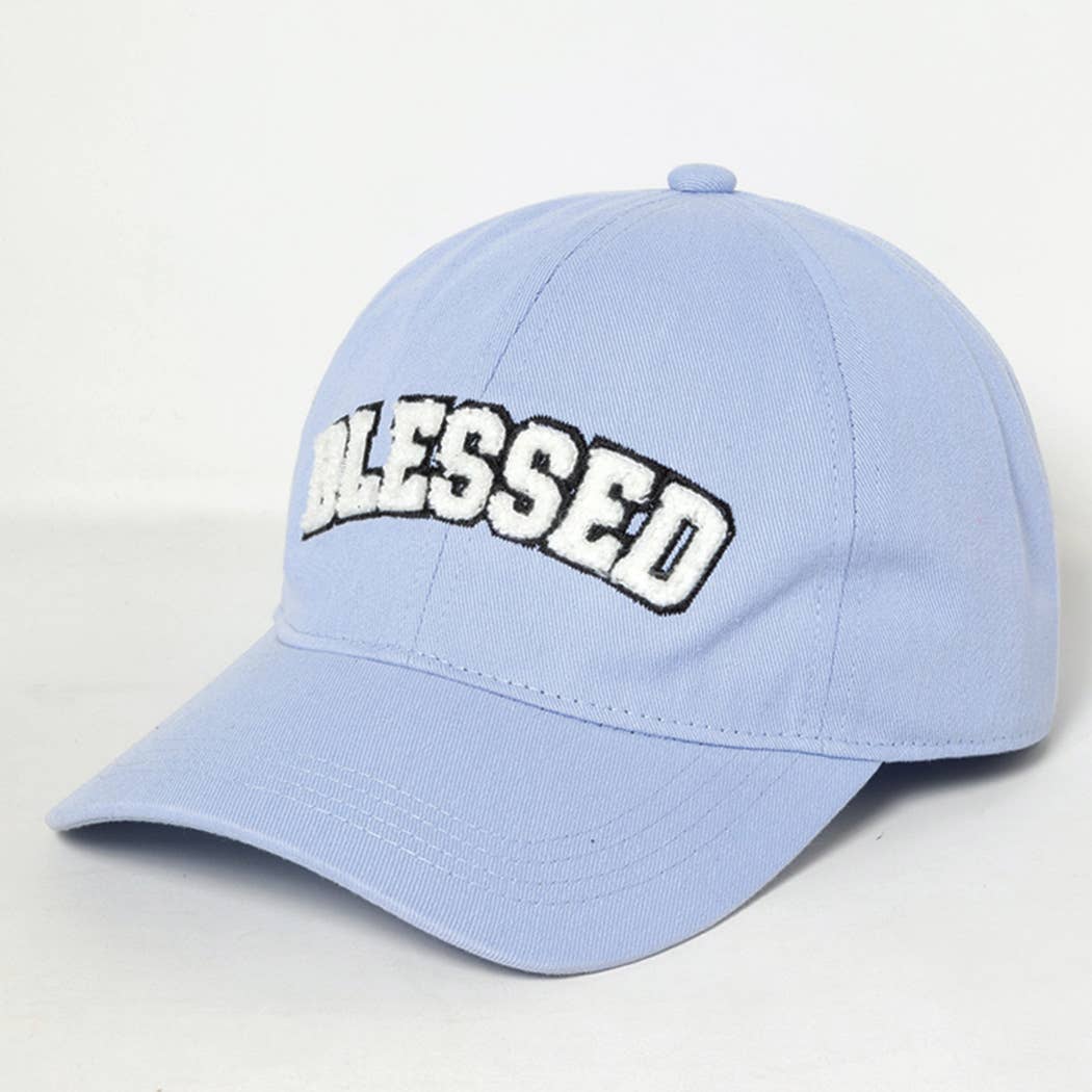 Fashion City - 3D BLESSED Embroidered Patch Cotton Baseball Cap: SAGE / One Size