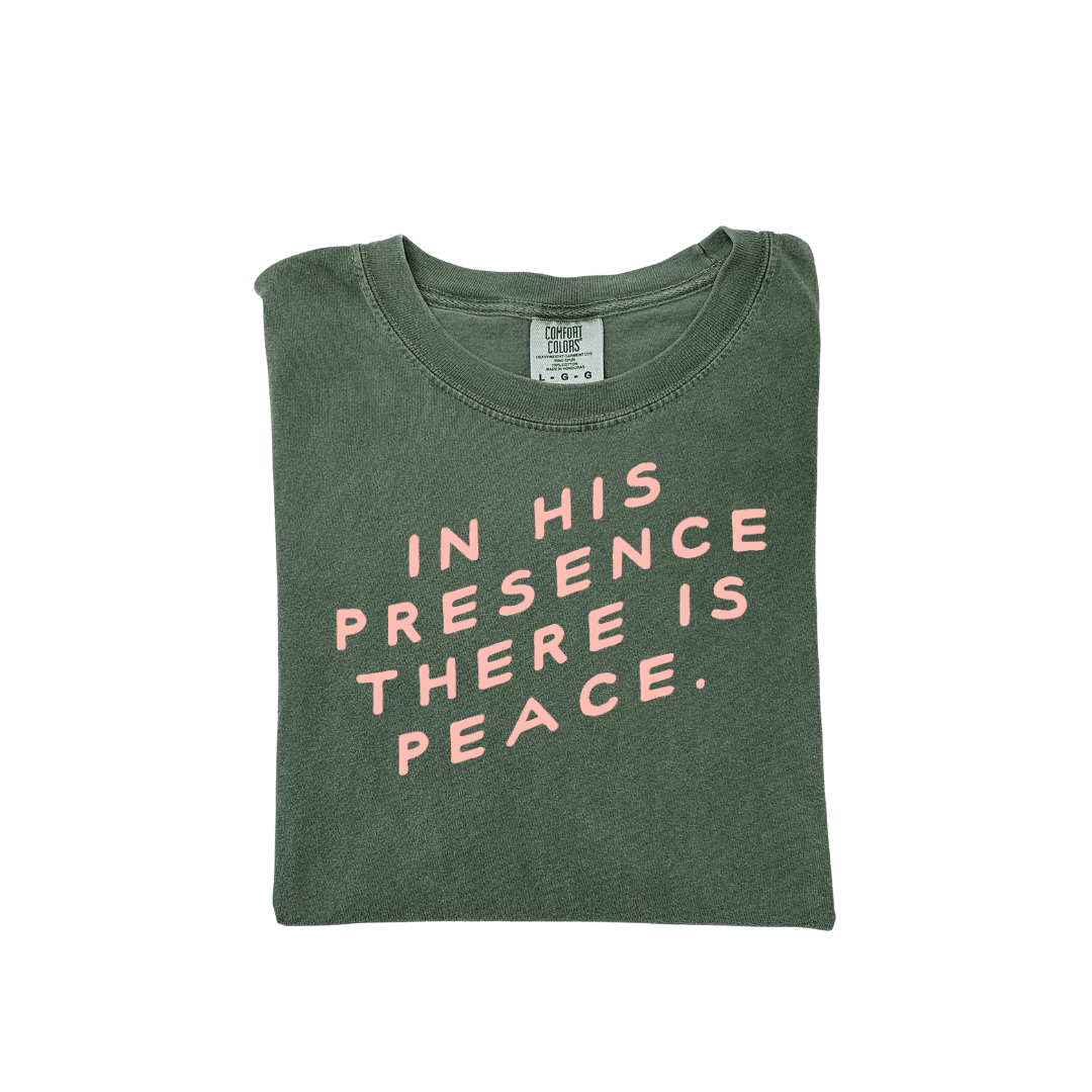 SBG Co. - In His Presence, There Is Peace Tee 🌿: Forest Green / Small