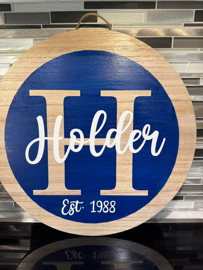 Monogram Wooden Wreath