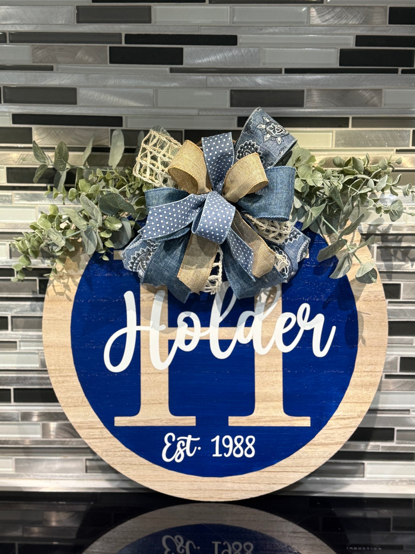 Monogram Wooden Wreath