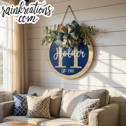 Monogram Wooden Wreath
