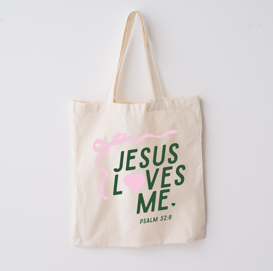SBG Co. - "Jesus Loves Me" Ribbon Market Tote