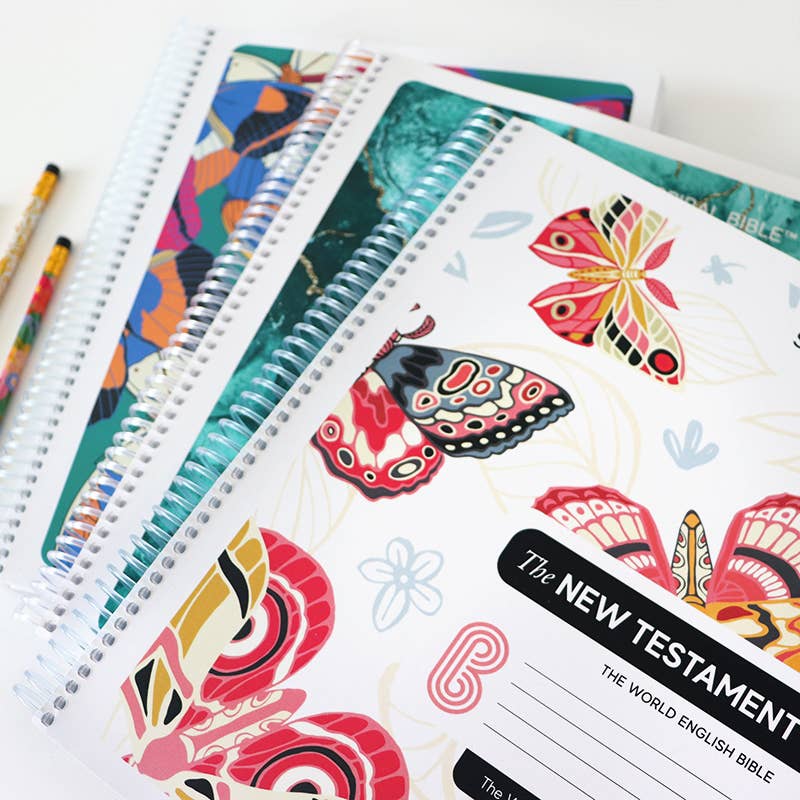 Spiral Bible - Spiral Bible™ - WEB New Testament - White Butterfly