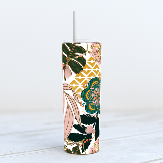 Thermal Tumbler 20oz - White Boho