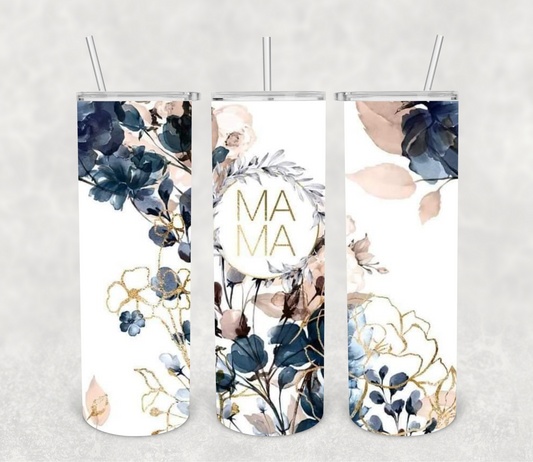 Mama Gold Leaf Floral 20oz Tumbler