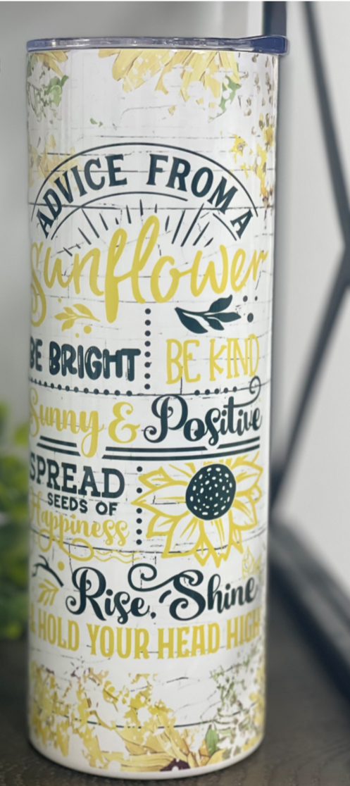 Advice From A Sunflower 20oz Skinny Tumbler