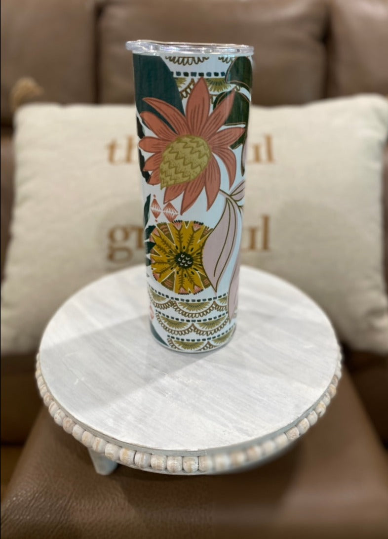 Thermal Tumbler 20oz - White Boho