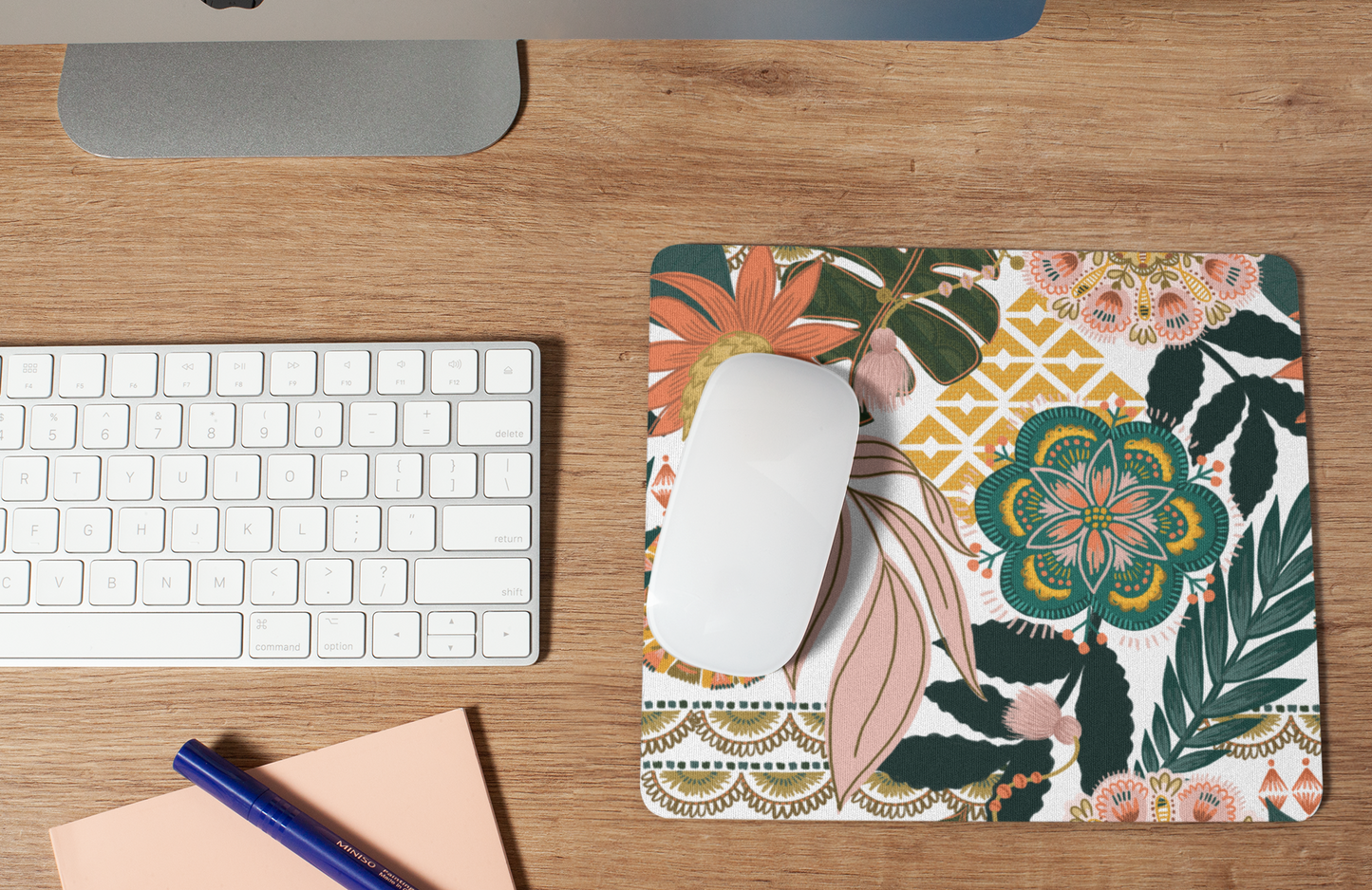 Boho Floral Mouse Pad