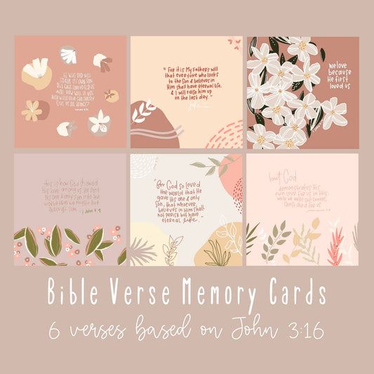 Bible memory cards | Bible study cards | John 3:16